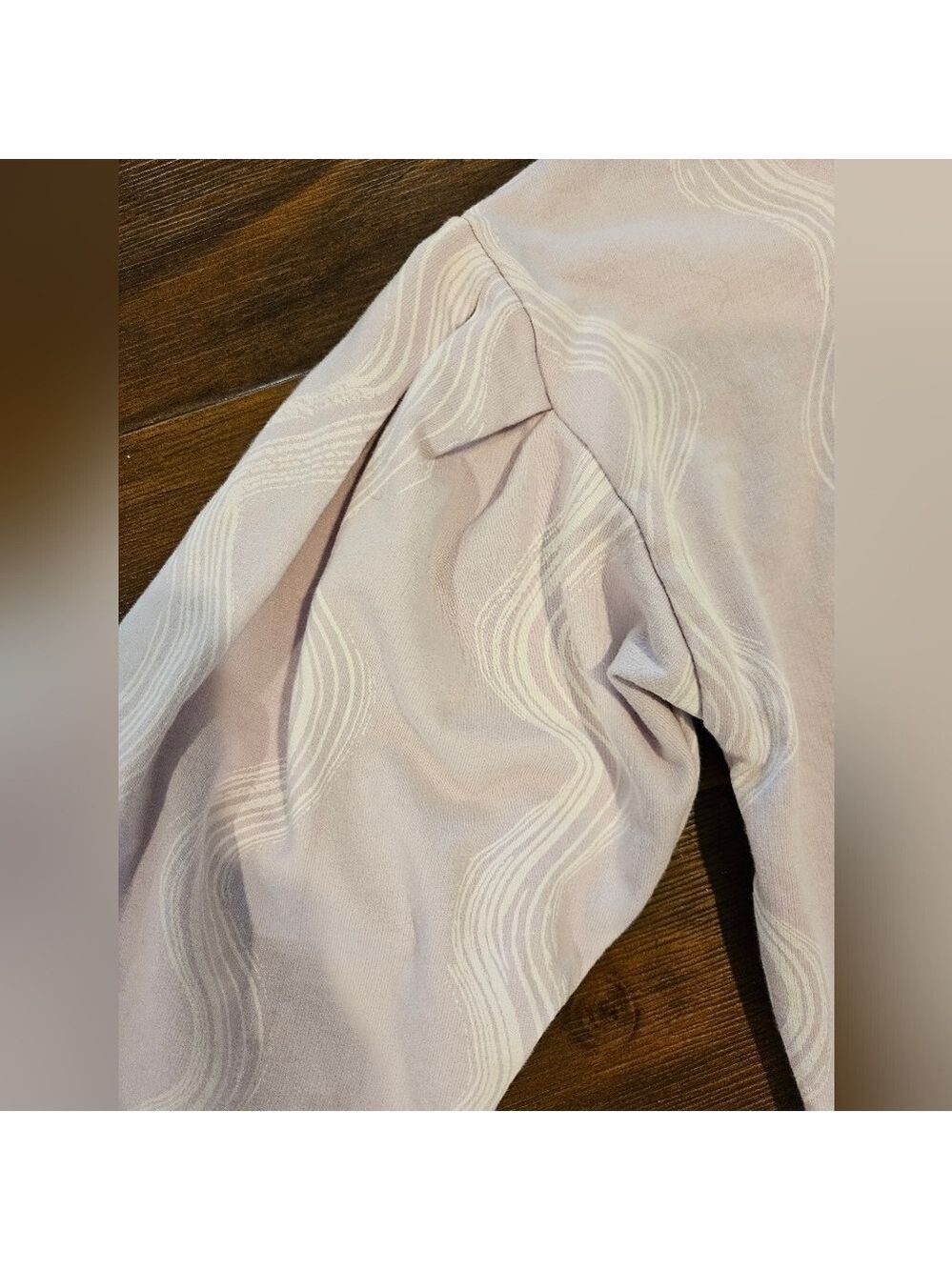 OPEN EDIT GIRL'S LILAC & WHITE SWIRLS LONG SLEEVED ORGANIC COTTON TOP SIZE 5 - Picture 5 of 8